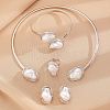 Oval Alloy & Plastic Pearl Jewelry Sets WGB491C-14-1