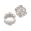 Flower Brass Clear Cubic Zirconia European Beads KK-B186-06P-2