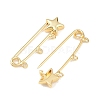 Star Brass Brooch Findings KK-Z132-01G-02-2