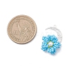 4Pcs 4 Colors Glass Seed Beaded Moon & Flower Pendants PALLOY-MZ01185-3