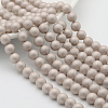 Round Shell Pearl Frosted Beads Strands BSHE-I002-10mm-22-2