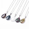 Natural & Synthetic Gemstone Pendant Necklaces X-NJEW-JN02160-1