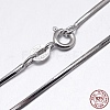 Rhodium Plated Sterling Silver Snake Chain Necklaces NJEW-M153-15A-20-3