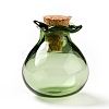 Lucky Bag Shape Glass Cork Bottles Ornament X1-AJEW-A039-02G-1