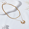 1Pc Brass Sun Pendant Double Layered Necklaces NJEW-LP0009-52-3
