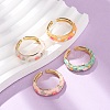Brass Enamel Cuff Open Rings RJEW-P183-05G-M-2