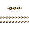 304 Stainless Steel Daisy Flower Link Chains with Enamel AJEW-J035-03G-12-2
