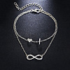 Alloy Infinity Heart Initial Charm Double Layer Anklets for Women FS-WG74AE6-09-1