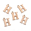 Ion Plating(IP) 304 Stainless Steel Alphabet Charms STAS-H122-H-RG-2