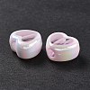UV Plating Rainbow Iridescent Acrylic Beads OACR-H015-07H-4
