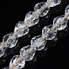 Transparent Crackle Glass Beads Strands GLAA-N051-03-1