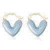 Enamel Heart Hoop Earrings JE1108C-1