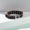 Natural Obsidian & Coconut & Synthetic Hematite Beads Stretch Bracelets Set BJEW-JB07501-2