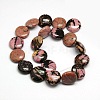 Natural Flat Round Rhodonite Beads Strands G-L246-10-2