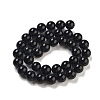 Natural Black Onyx Round Bead Strands G-R198-10mm-4