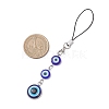 Handmade Evil Eye Lampwork & Resin Pendant Mobile Straps HJEW-JM04507-3