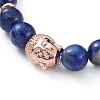 Buddha Natural Lapis Lazuli(Dyed) Beads Stretch Bracelets BJEW-JB04977-02-2