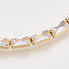 Adjustable Brass Cubic Zirconia Slider Bracelets BJEW-S142-01A-G-2