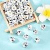 Floral Printed Porcelain Beads PORC-Q161-6-5