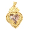 Rack Plating Brass Pendants ZIRC-L100-163G-08-1