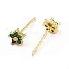 Cubic Zirconia Flower Stud Earrings EJEW-C035-15G-01-2