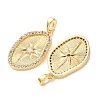 Brass Micro Pave Clear Cubic Zirconia Pendants KK-A304-13G-3