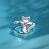 Zinc Alloy with Glass Cuff Rings for Women FS-WGF7E31-01-4