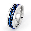 304 Stainless Steel Rotatable Chain Finger Rings for Men FS-WG60CA3-09-1