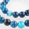 Natural Striped Agate/Banded Agate Round Bead Strands G-E233-07-1