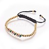 (Jewelry Parties Factory Sale)Adjustable 304 Stainless Steel Braided Beaded Bracelets BJEW-L655-018-2