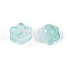 Transparent Spray Painted Glass Bead Caps A-GLAA-Q089-002A-001-2