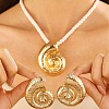 Conch Alloy & Polyester Cord Pendant Necklaces & Stud Earrings Sets FS-WG2EAF8-01-3