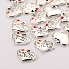 Wedding Theme Antique Silver Tone Tibetan Style Alloy Heart with Step Dad of Bride Rhinestone Charms LS-TIBEP-N005-22E-2