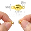 10Pcs Round Brass Magnetic Clasps with Loops KK-FS0001-34G-4