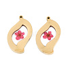 304 Stainless Steel Epoxy Resin Pendants STAS-T072-32-2