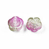 Two Tone Spray Painted Transparent Acrylic Beads X-ACRP-S679-39-4