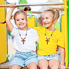 DIY Round & Cross Pendant Necklace Making Kits DIY-DC0004-02B-6