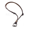 Adjustable Genuine Cowhide Leather Pendant Necklaces NJEW-F235-05M-2