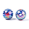 Independence Day Theme Printed Opaque Acrylic Beads MACR-T048-10D-2