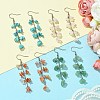 4 Pairs 4 Styles Natural Mixed Stone & Synthetic Turquoise Dangle Earrings for Women EJEW-TA00553-2