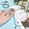 Waxed Cotton Cord & Gemstone Star/Moon Pendant Necklaces & Alloy Enamel Paw Print Pendant Decorations for Pet Decorations SJEW-DR00001-3