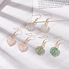 Gemstone Heart Dangle Earrings EJEW-JE04965-2
