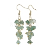 Natural Green Aventurine Chips Dangle Earrings EJEW-JE05266-05-1