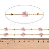 Glass & 304 Stainless Steel Cable Chain Beaded Chains SA-CBAD321-03D-3
