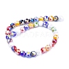 Faceted Round Handmade Millefiori Glass Beads Strands X-LK-R004-41-2