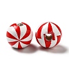 Christmas Theme Printed Natural Wooden Beads WOOD-L020-A02-3