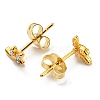 PVD Vacuum Plating 304 Stainless Steel Stud Earrings with Rhinestone for Women STAS-D087-23G-2