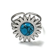 Sun 304 Stainless Steel Open Cuff Rings STAS-Z060-08P-03-2
