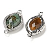 Natural & Synthetic Mixed Stone Faceted Horse Eye Connector Charms G-G181-07P-2