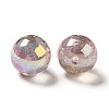 UV Plating Transparent Rainbow Iridescent Acrylic Beads OACR-D010-01B-3